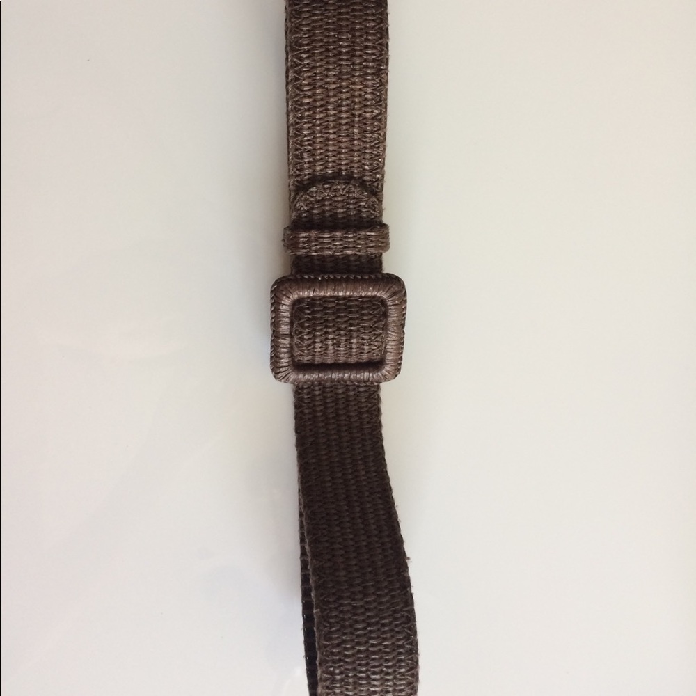YSL Brown Leather Jute Bwlt